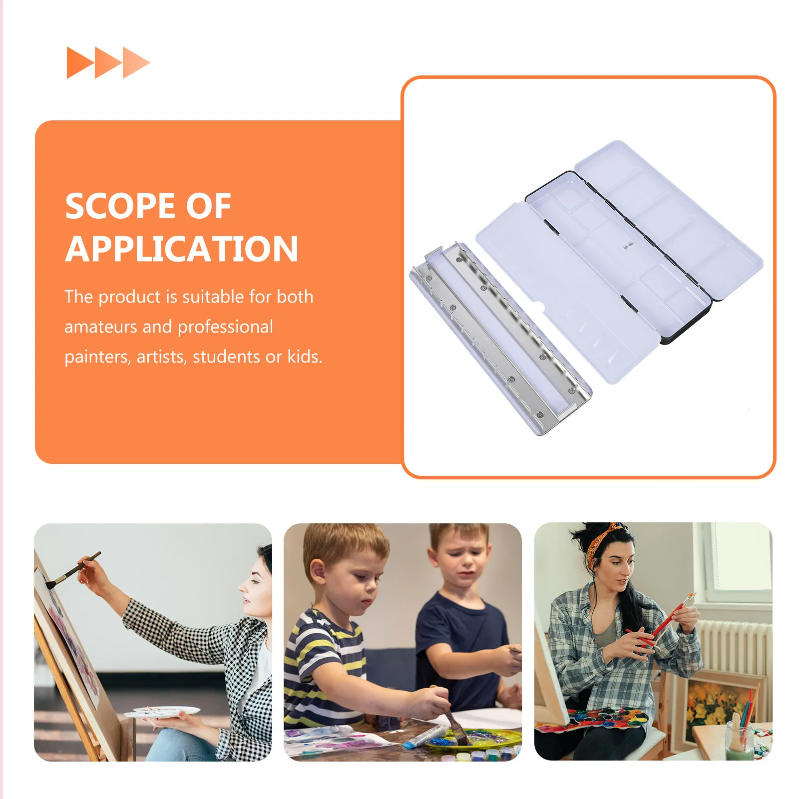 

1 шт. пустая коробка для пигментов, контейнер для акварели, многоразовый металлический/пластиковый контейнер для хранения с крышкой, большая емкость для красок, портативный