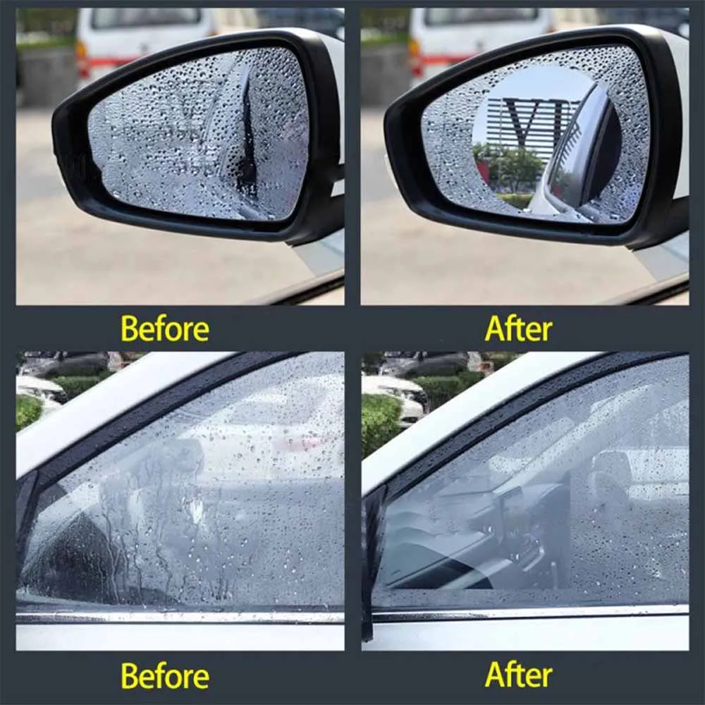 Car Rainproof Film Anti Fog Sticker Mirror Window Clear Film Rain Proof Waterproof Film Auto Sticker Accessories