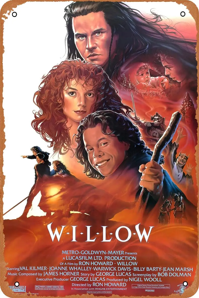 Willow Movie Poster Vintage Tin Sign for Cafe Bar Man Cave Garage Home Wall Art Decor Gift Retro Metal Sign 12 X 8 inch sign