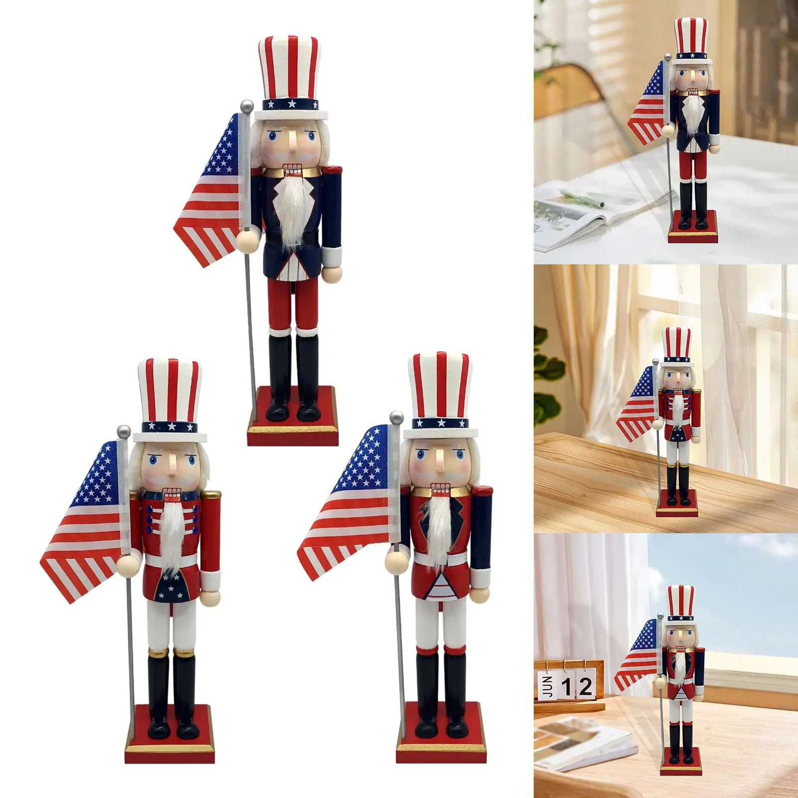 

Деревянный Щелкунчик, фигурка Щелкунчика, настольное украшение, 14,96 дюйма, рождественское украшение