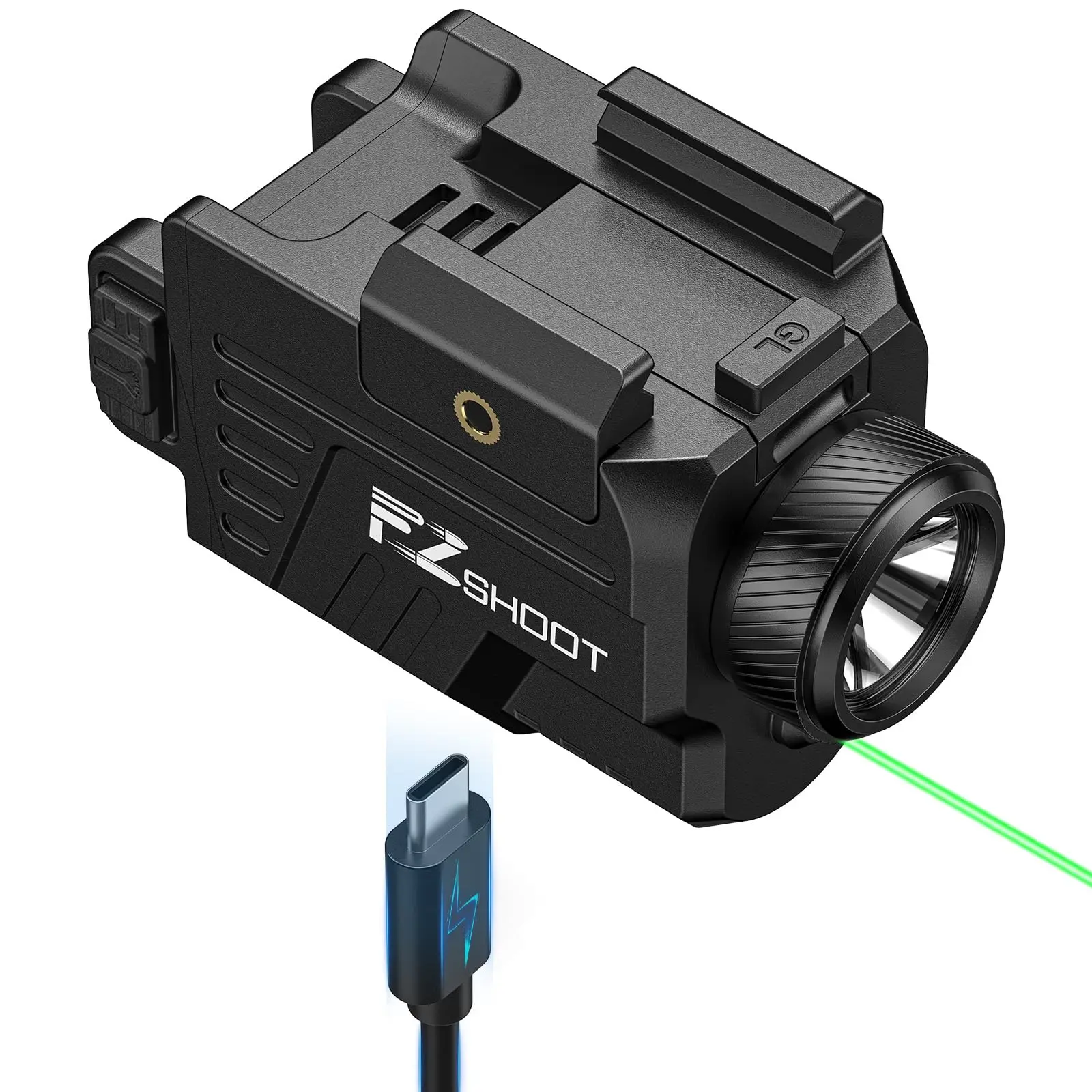 EZshoot 1000 Lumens Flashlight LED Light Combo Rechargeable with Slide Rail Compatible with G-lock and Picatinny Rail - view 4