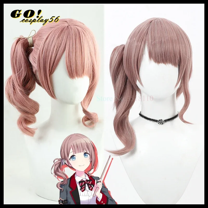 Mochizuki Honami Cosplay Wig hnm Long Curly Temples Ponytail Heat Resistant Hair Role Play Vtuber Sekai Headwear