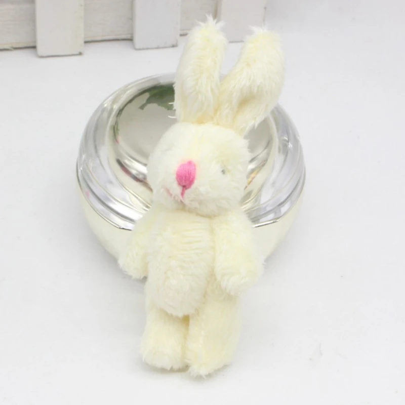 6cm Realistic Dollhouse Plush for Doll Soft Stuffed Rabbits Bunny Miniature Decoration for Doll Mini Joint Rabbit P