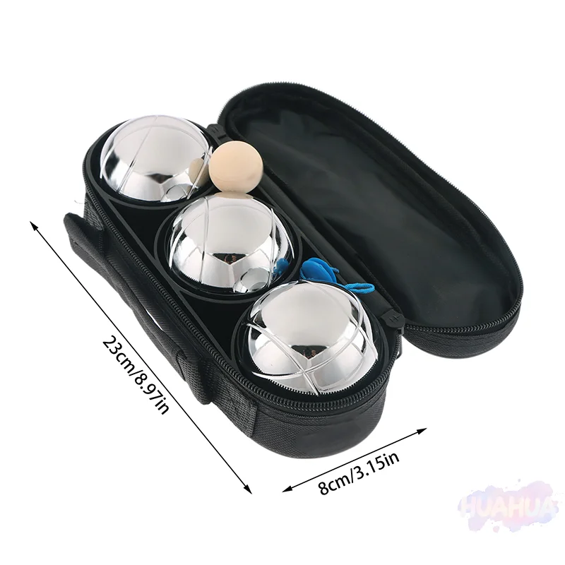 

HUA 3 шт./компл. игровой набор с мячом Bocce, светоотражающий набор с железной гравировкой, уникальные элегантные игры с шариками Petanque для активного отдыха