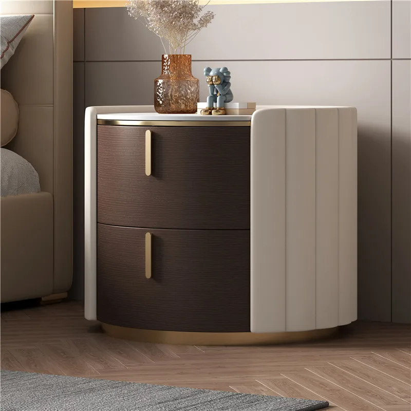 

Light Luxury Round Bedside Table Delicacy Tiny Cute Cream Style Creative Nightstand Modern Nordic Schubladen Home Furniture