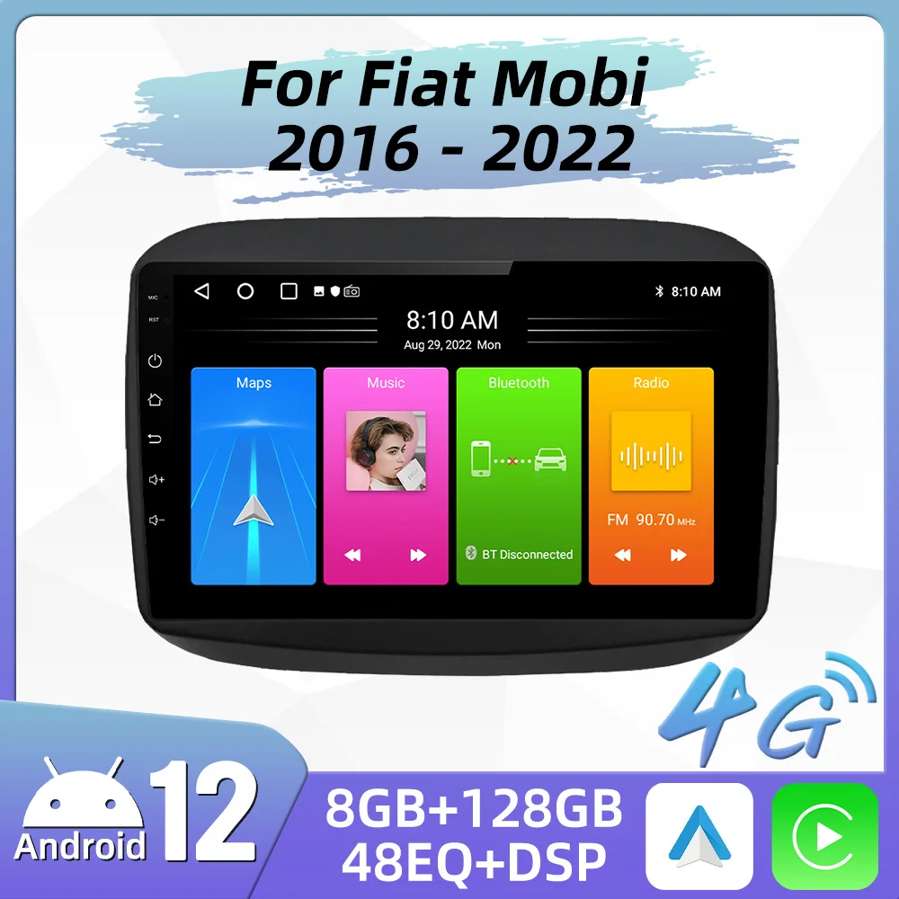 Car Radio For Fiat Mobi 2016 - 2022 2 Din Android Multimedia Screen Stereo GPS Navigation Carplay Autoradio Head Unit Player FM 