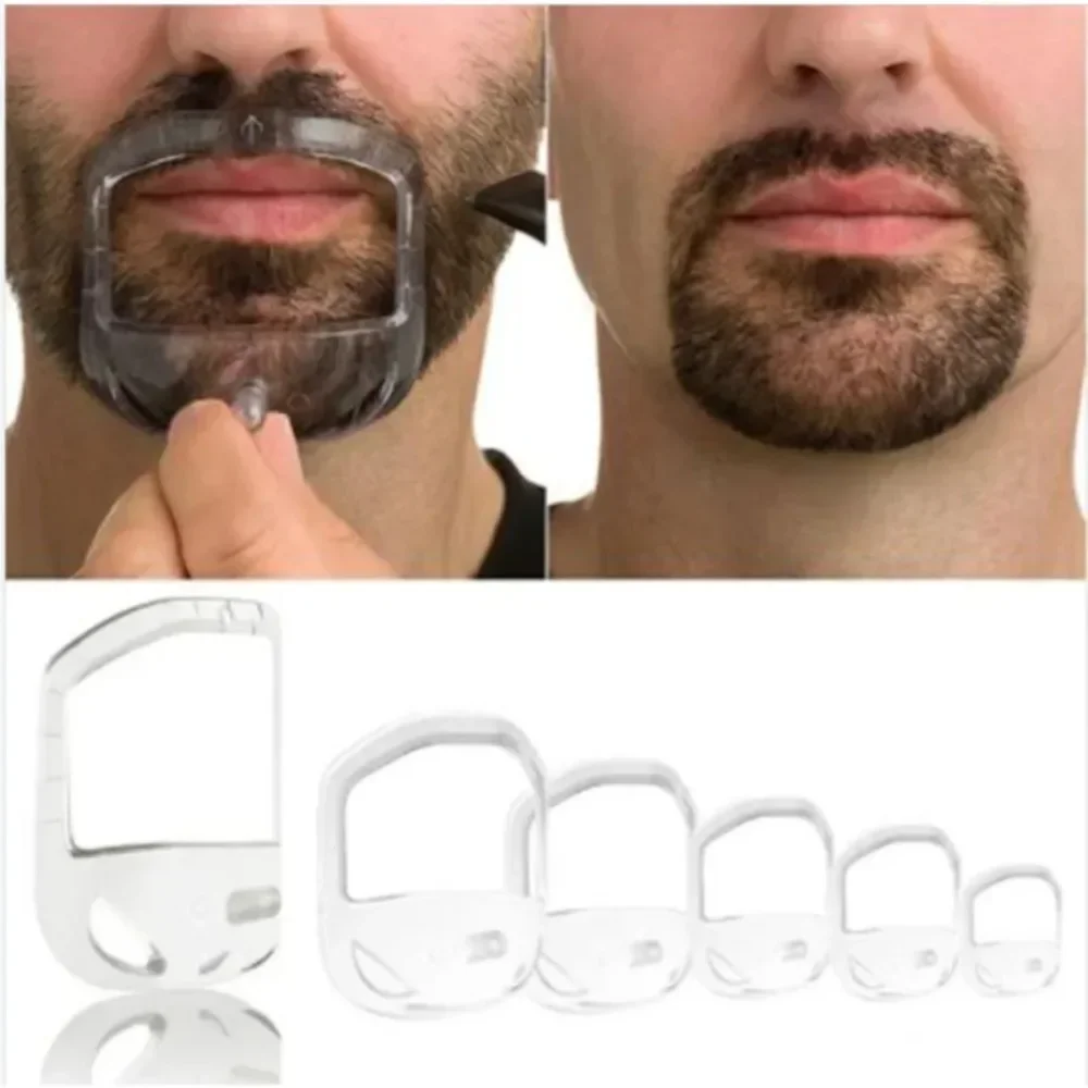 5 Teile/satz Verschiedene Größen von Klar Bart Styling Werkzeuge Rasieren Styling Vorlagen für Männer Bart Gestaltung Trimmen Rasieren Rasiermesser