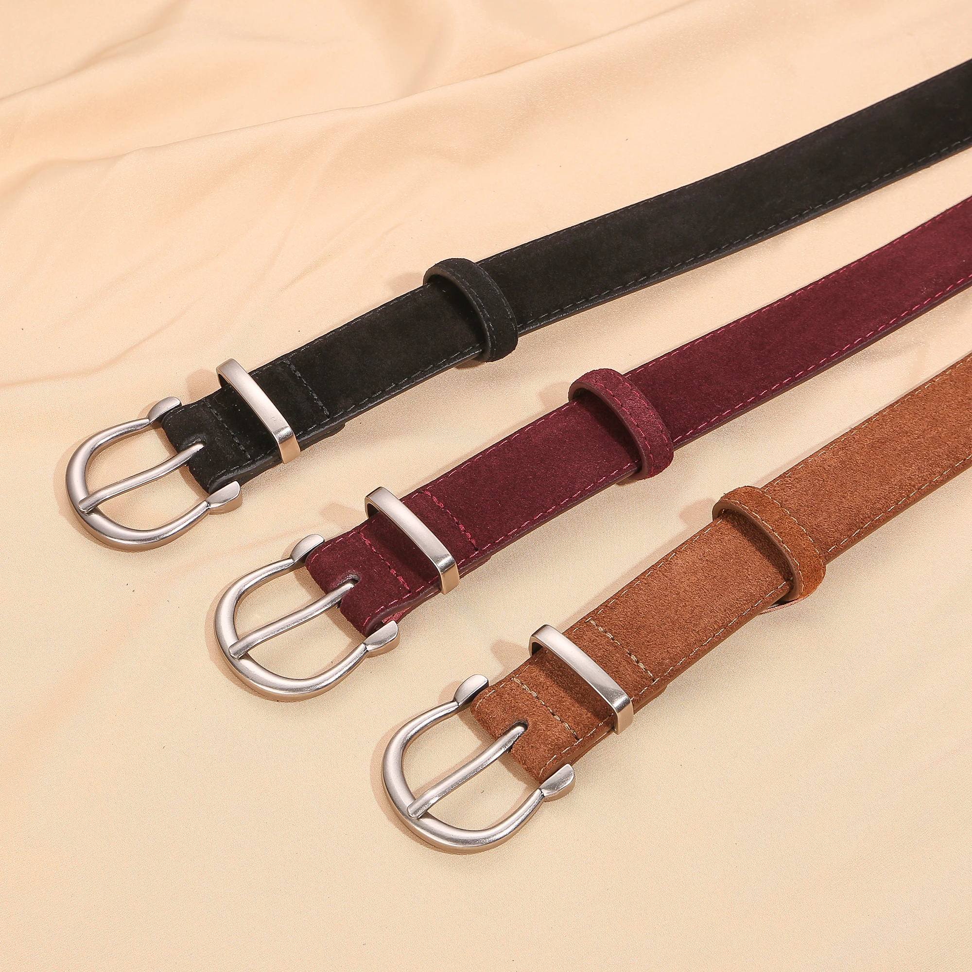 조절 가능한 여성용 벨트 빈티지 스웨이드 씬처 코르셋 벨트 바지 드레스용