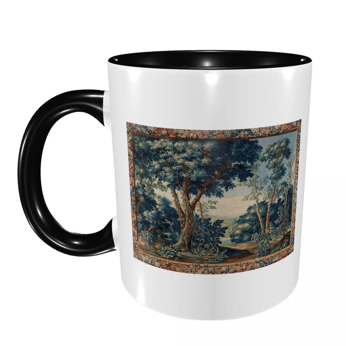 GREENERY, TREES IN WOODLAND LANDSCAPE Antique Flemish Mug Ceramic Coffee Cups Tea Mugs Milk Cup Drinkware Gifts for Friends
