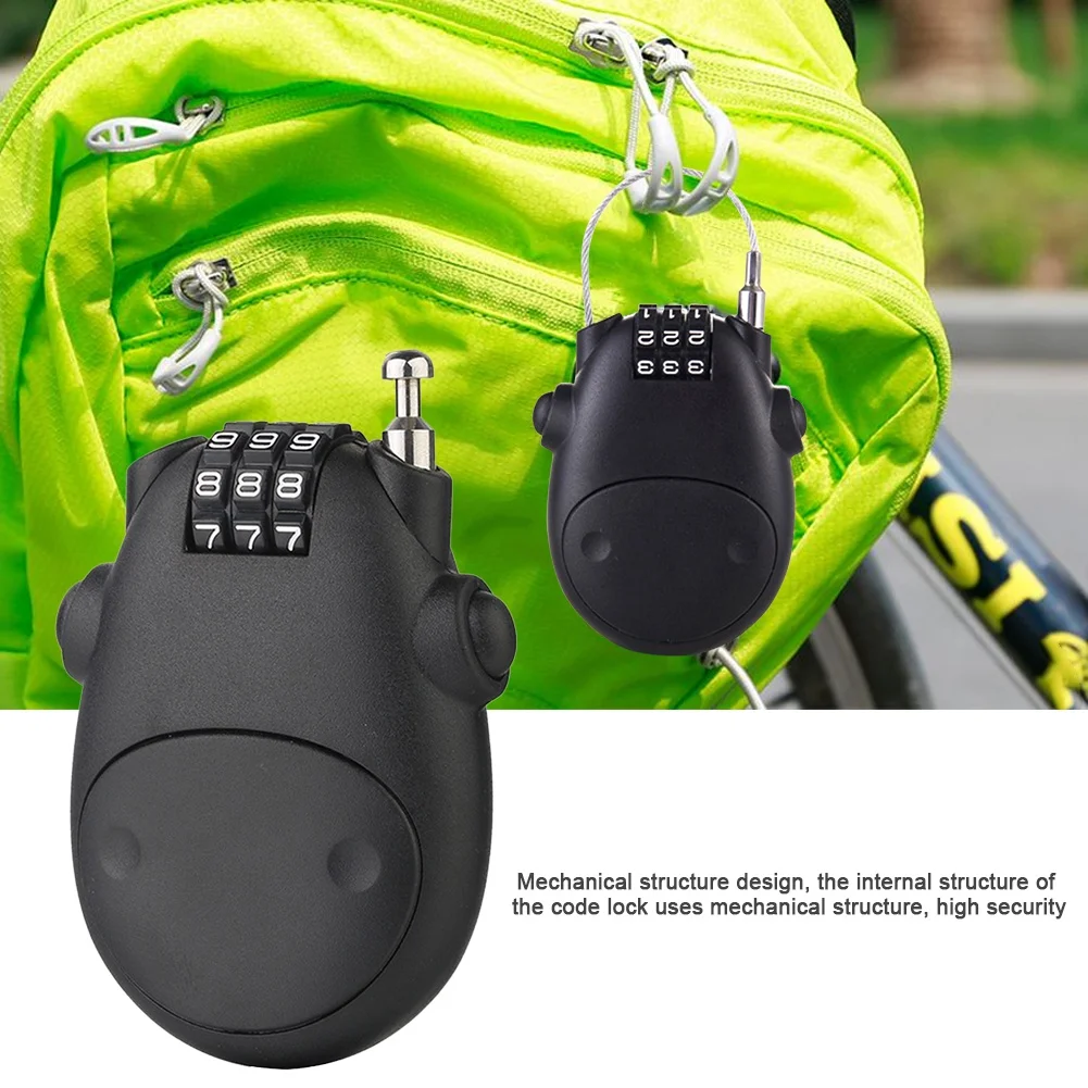 Random Color Motorcycle Helmet Password Lock Universal Telescopic Steel Cable Wire Rope Security Code Lock for Suitcase Car Sled