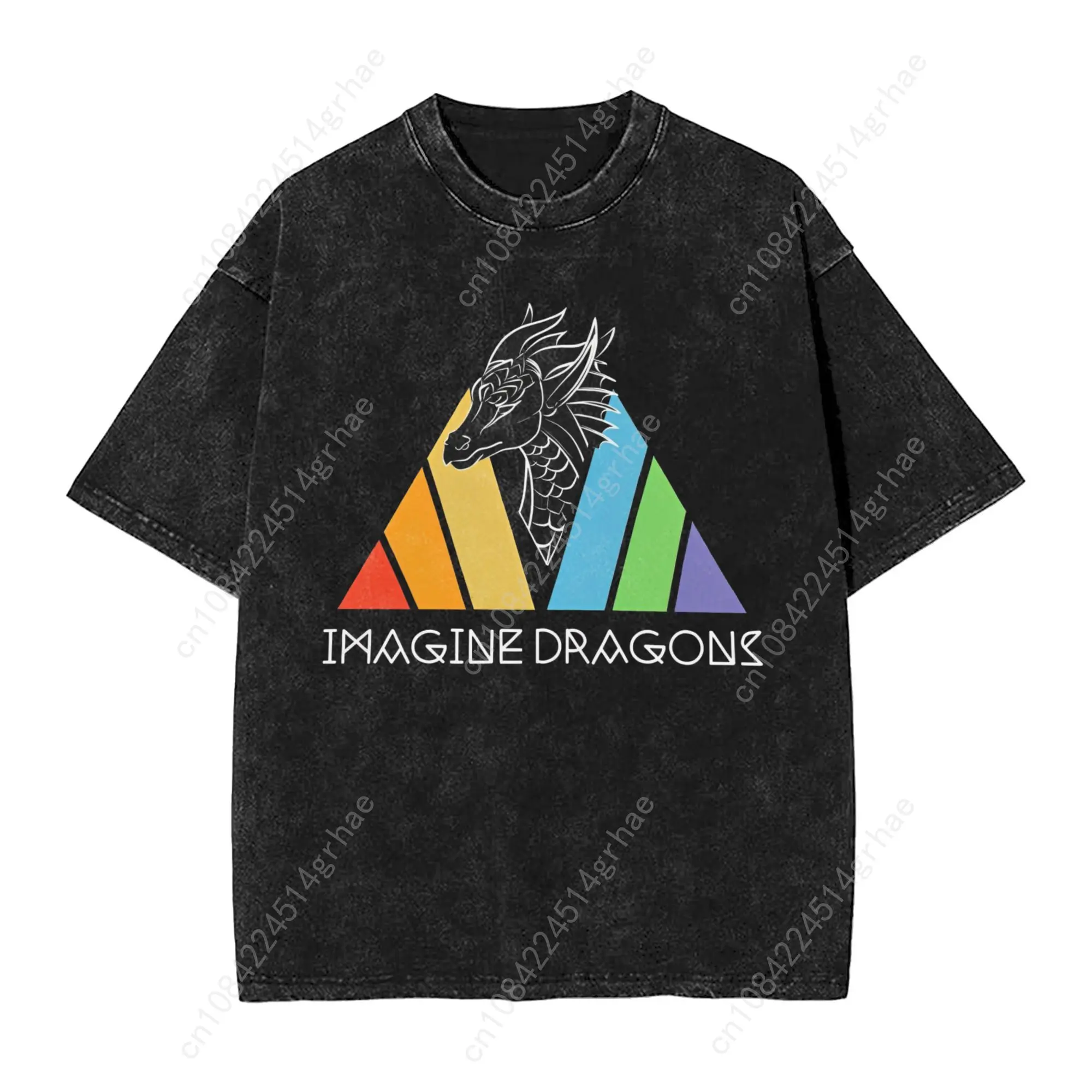 ロックミュージックファッションコレクション ウォッシュドプリント 新メンズTシャツ スタイリッシュメンズグラフィックTシャツ