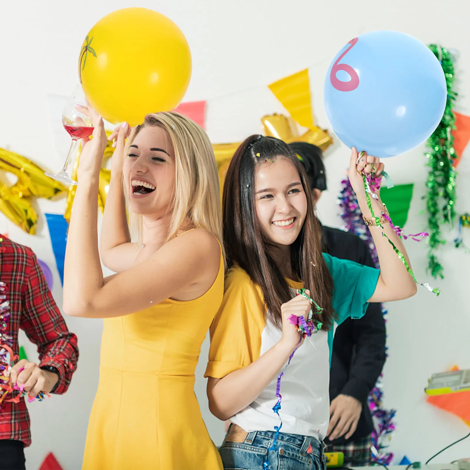 

16Pcs Hawaiian Style Balloons Latex Party Decoration Kits Beach Theme Birthday Wedding Celebration Balloon Arch Decor