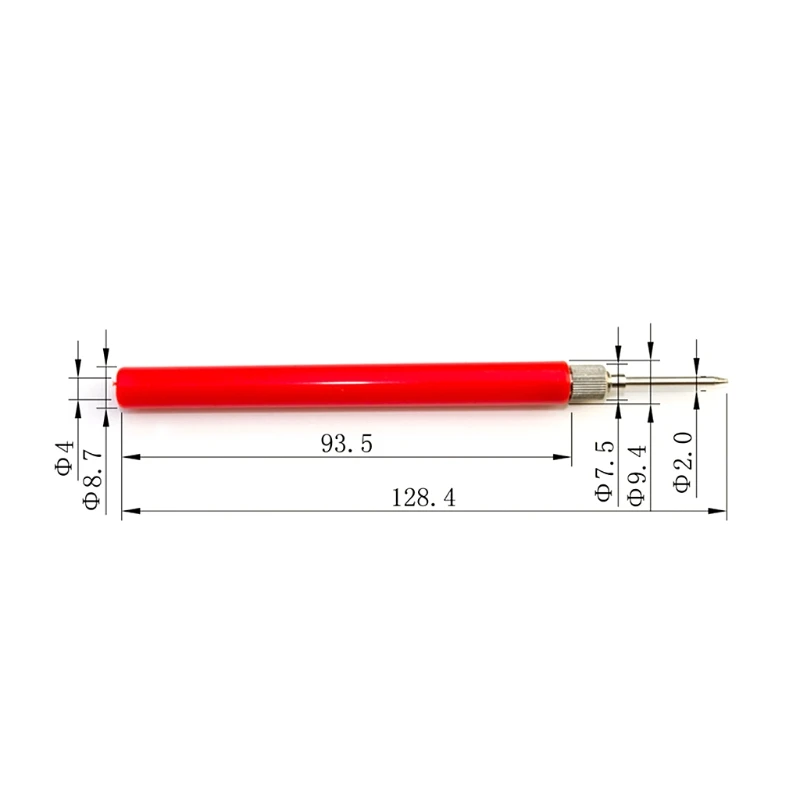 2PCS 128mm punte della sonda di prova a molla connettore del filo del gancio di prova isolato per Pin di puntali dell'ago dell'acciaio inossidabile del multimetro