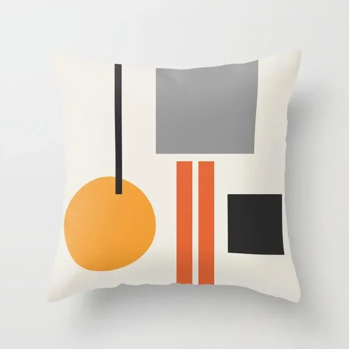 Orange Geometric Decorative Pillowcase Living Room Office Home Pillowcase Car Ornaments