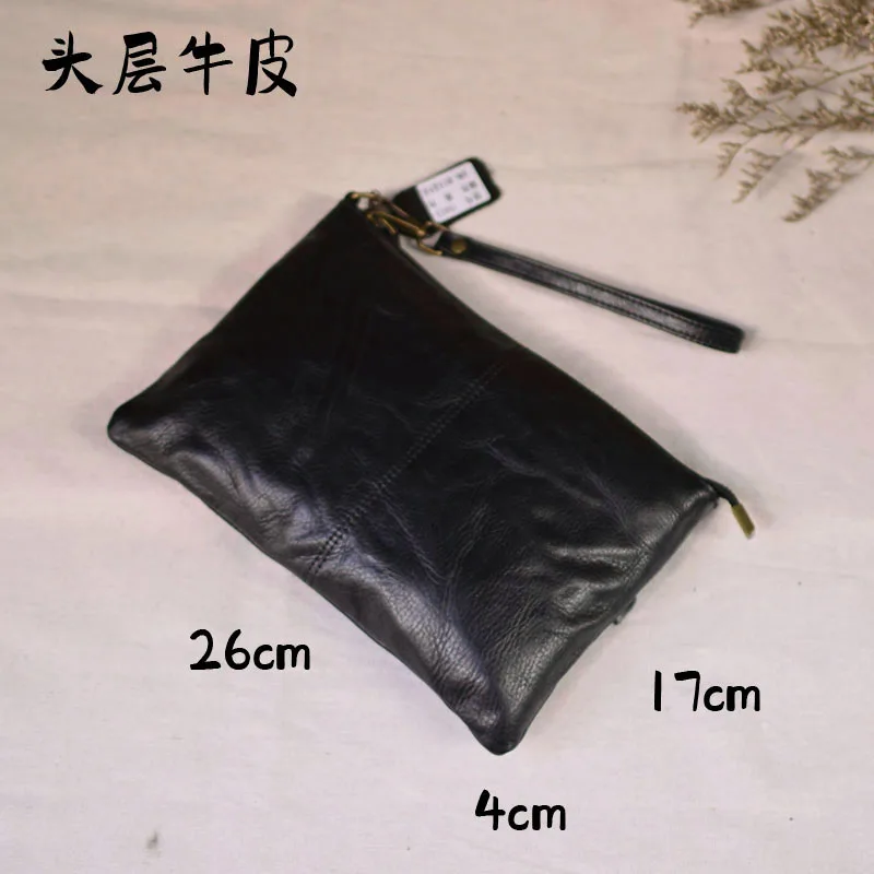 AETOO Fold personality design men\'s casual hand baotou layer cowhide underarm bag business commuter leather wear-resistant new