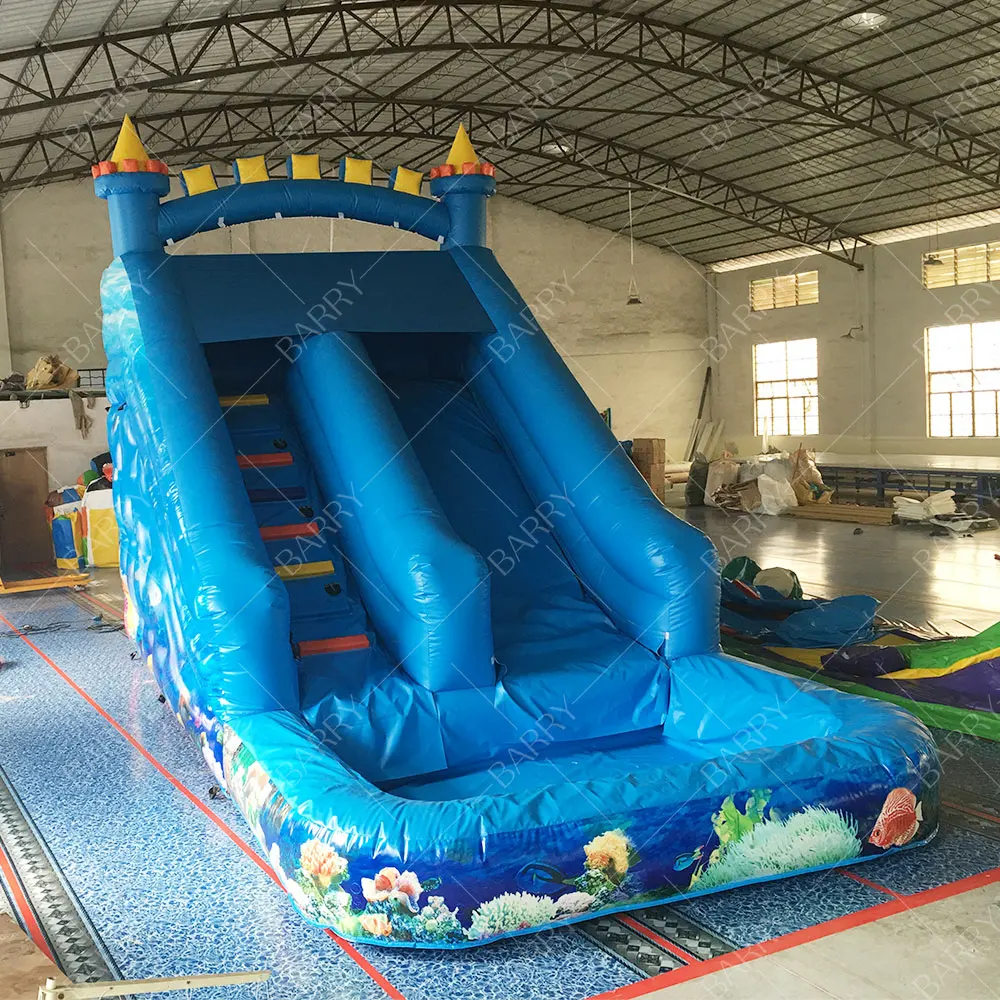 

Commercial Pvc Inflatable Water Slide With Bigger Water Splash Pool Kids Adults Inflatable Slide for Backyard Outdoor