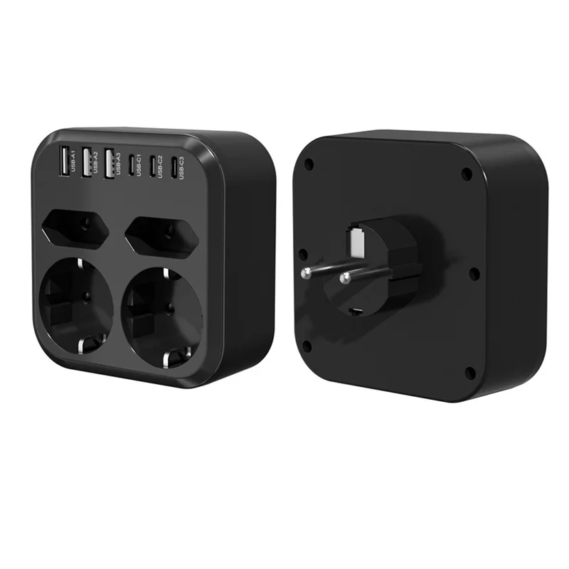 BTLIFE-Power Strip 10 In 1 3500W EU Plug With 4 AC Outlets, 6 USB 17W Fast Charging Ports, 7 Safety System Socket Extender For H