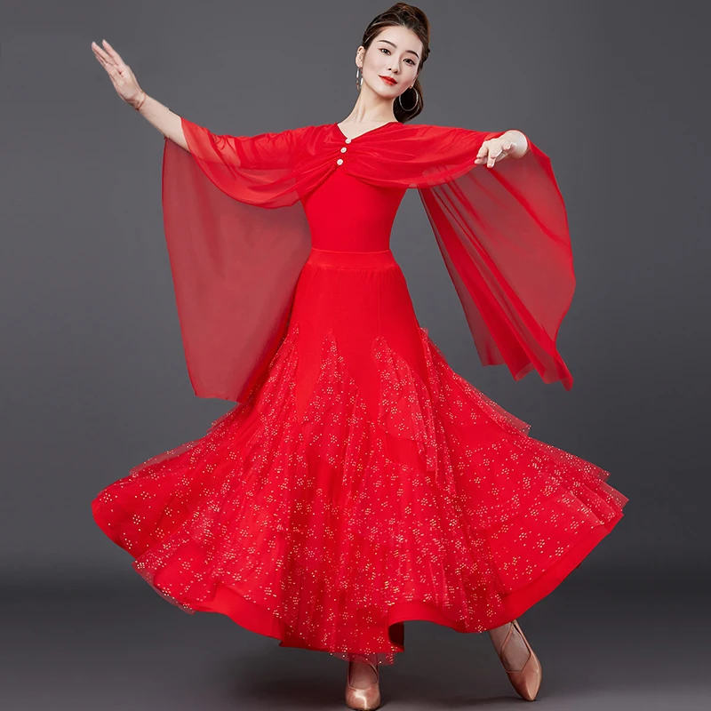 

Новинка 2024 года, платье для современных танцев, сетчатое платье с разрезом для бальных танцев, одежда для соревнований, платье для латинских танцев, вальс, DQL10869