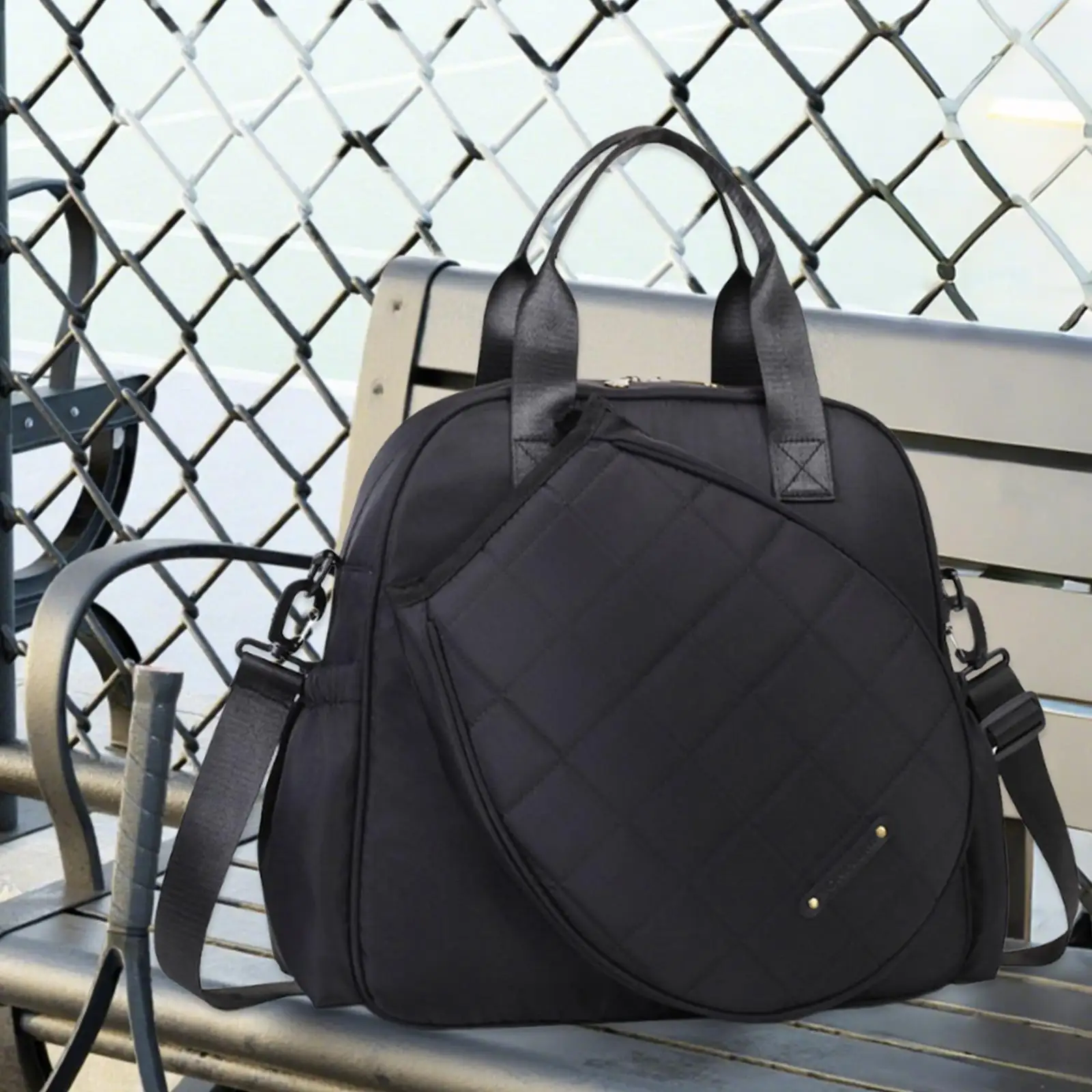 Borsa per racchetta da tennis Borsa a tracolla da tennis grande multifunzionale Borsa da palestra con tracolla regolabile per allenamento in palestra di badminton da tennis