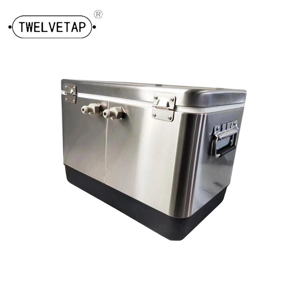 

.TWELVETAP Jockey Box Craft Beer Cooling Box Homebrew Portable Bar Stainless Steel Housing Coils Material Outdoor Refrigeration