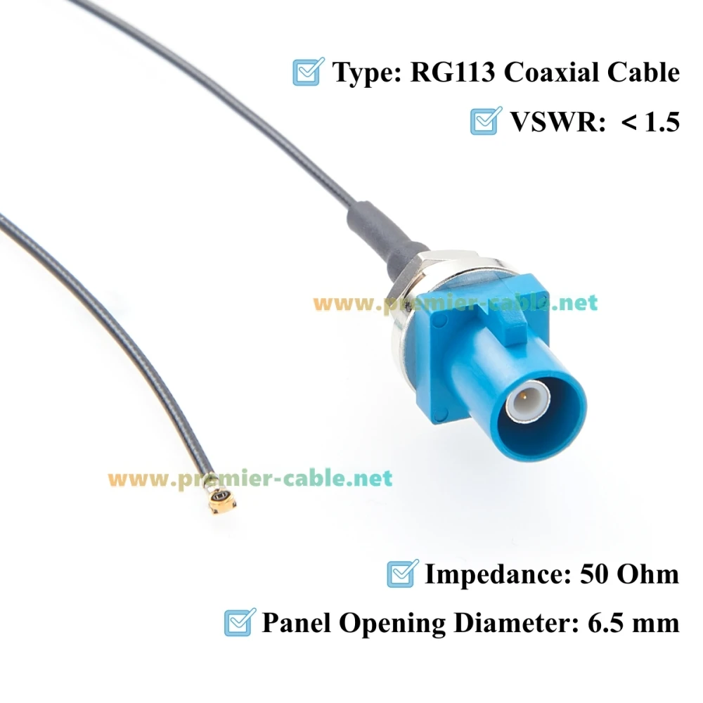 Fakra Z-Code Stecker auf IPEX Gen4 MHF4 RG113 HF-Koaxialkabel, Panelmontage, 50 Ohm, verlustarmes Antennenkabel für Automobilanwendungen wie GPS, ADAS – Detail 3