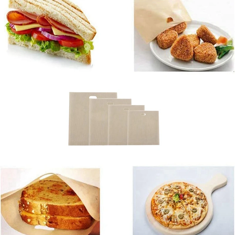 Sacs réutilisables antiadhésifs pour grille-pain, réutilisables, degré de chaleur, faciles à nettoyer, 40 pièces