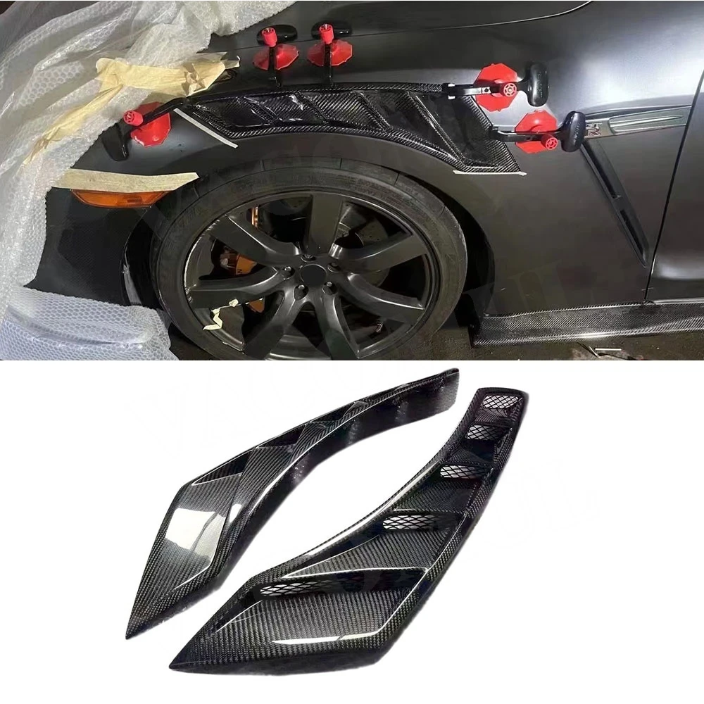 

For Nissan GTR R35 350Z 370Z Z33 Z34 2008-2017 2pcs/set Carbon Fiber Front Fender Side Air Vent Trims Covers