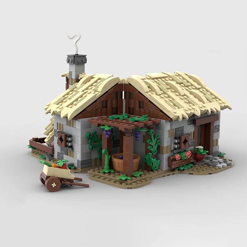 619 Uds. Moc casa de granja Medieval Castillo Modular modelo bloques de construcción DIY creativo montaje Retro ladrillos juguetes niños regalos de navidad