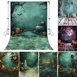 Bonvvie Halloween Party Backdrop Custom Terror Ghost Shadow Skeleton Cross Scary Castle Kids Photography Decor Background