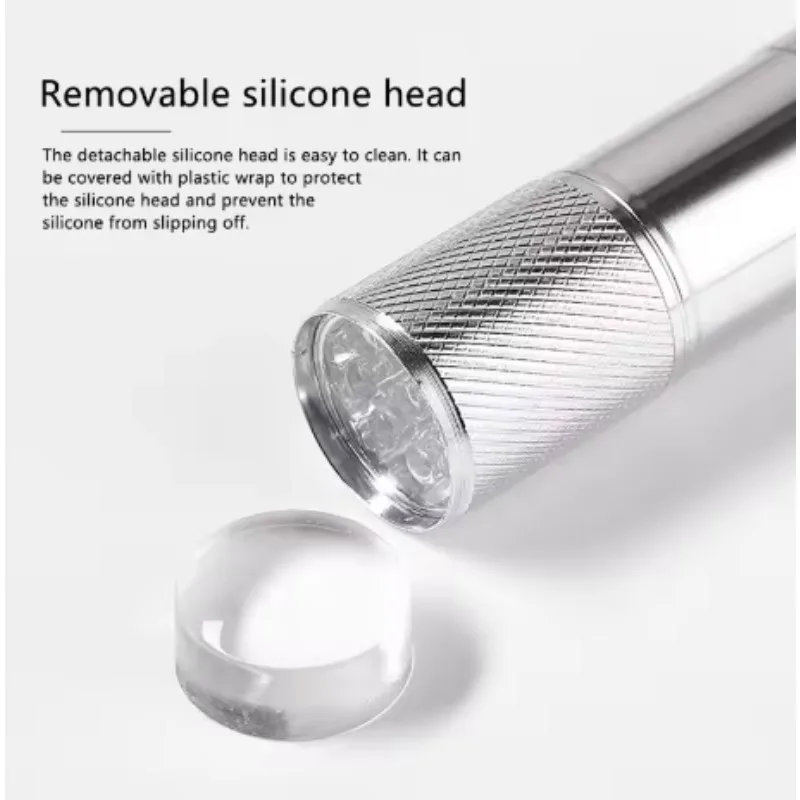 Nieuwe Nail Art UV Mini-zaklamp met Stamper Draagbare siliconen Handheld LED-licht Nagellak Droger Snelle manicurelamp