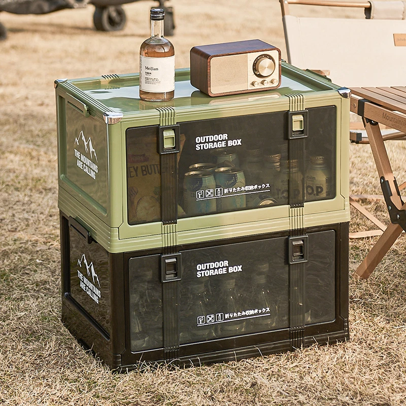 صندوق تخزين قابل للطي من UFORU، منظم صندوق سميك متعدد الطبقات مع غطاء - مثالي لتخزين السيارات والتخييم والنزهات