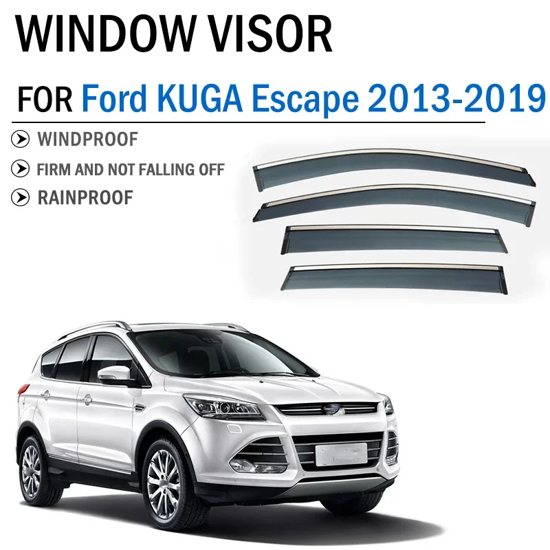 

2013-2019 FOR Ford Kuga Escape C520 Window Visor Deflector Visors Shade Sun Rain Guard Smoke Cover Shield Awning Trim