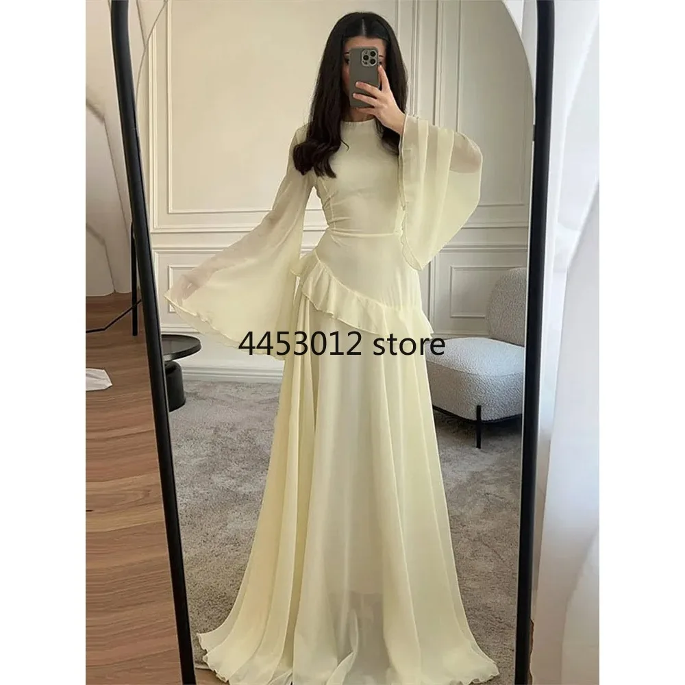 Fashion Flare Sleeve Ruff Long Dress Women Solid O-neck High Waist Slim Pleated Maxi Dresses 2025 Lady Summer Chic Party Robes - AliExpress 200000345 Fashion Flare Sleeve Ruff Long Dress Women Solid O-neck High Waist Slim Pleated Maxi Dresses 2025 Lady Summer Chic Party Robes - AliExpress 200000345