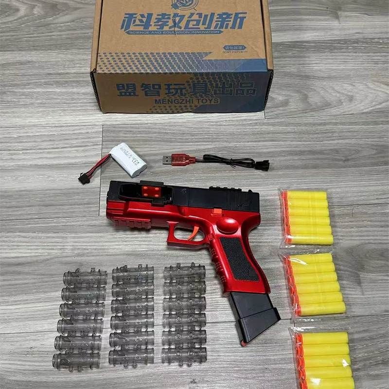 Pistola a proiettile morbida con catena di munizioni integrata mano a mano, pistola da battaglia PUBG