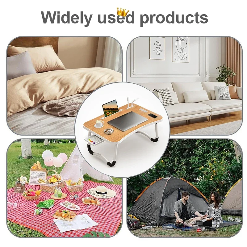 Laptop Desk Portable Adjustable Height Foldable Laptop Bed Desk and Lifting Handle - Foldable Laptop Table for Working Design