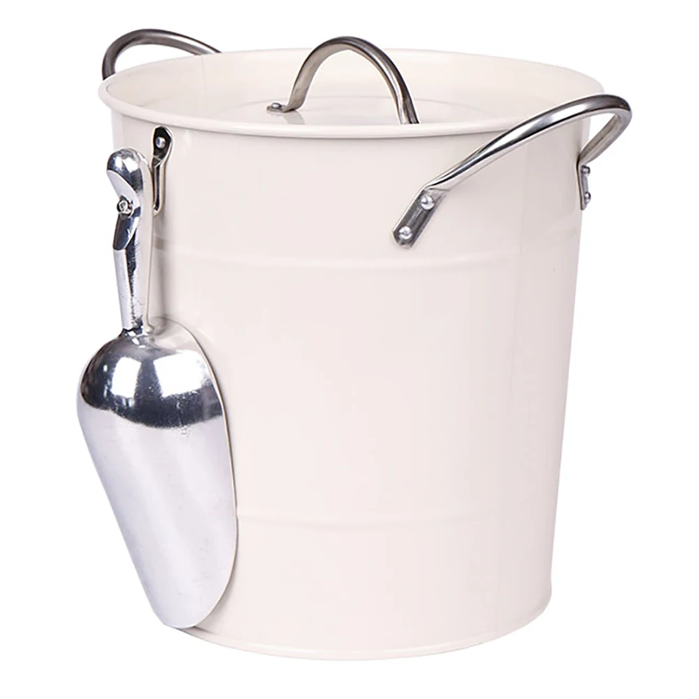 

4 5L Folded Thick Galvanized Metal Bucket Insulated Acrylic Outdoor Party Ice Cooling Beer Storage Container