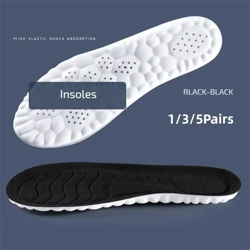 1/3/5Pairs PU Feet Sole Soft Orthopedic Sport Insoles  Breathable Shock Absorption Running Shoes Pad Arch Support Insoles Heels