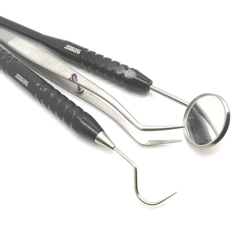 Lab Examination 3-piece Set Aluminum Alloy Mouth Mirror Tooth Probe Forceps Set Not Be Deformed At High Temperature s