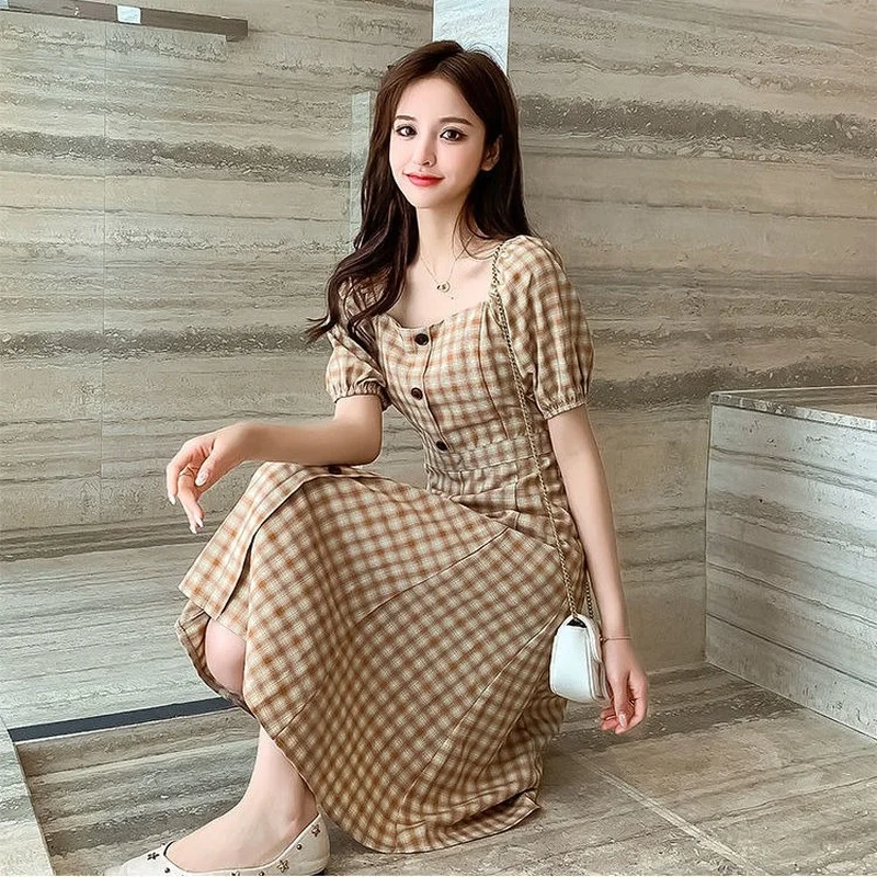 Dresses for Chic and Elegant Ladies Vintage New Korean Midi Cotton Fashion Woman Evening Dress 2023 Cheap Clothing Integrated