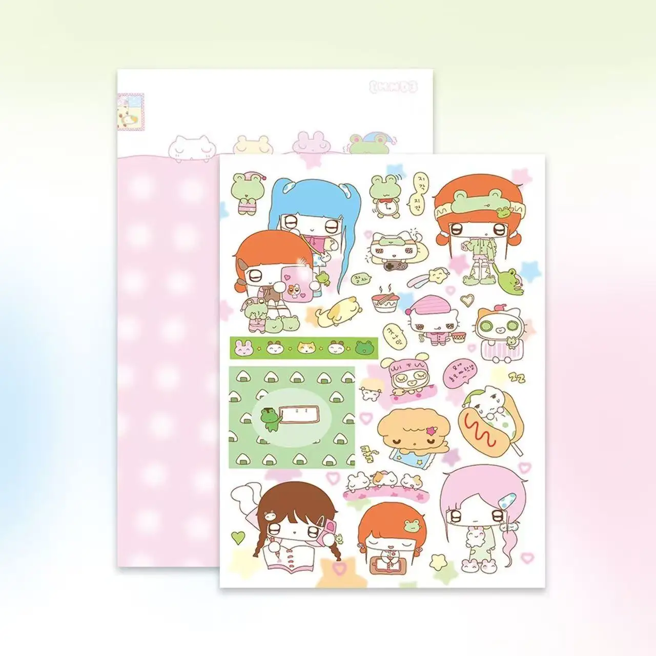 1pc/4pcs Cute Stickers Bento Girl Guka Guppan Stickers Happynyangday Korean Replacement DIY Handbook Material Decorative Sticker