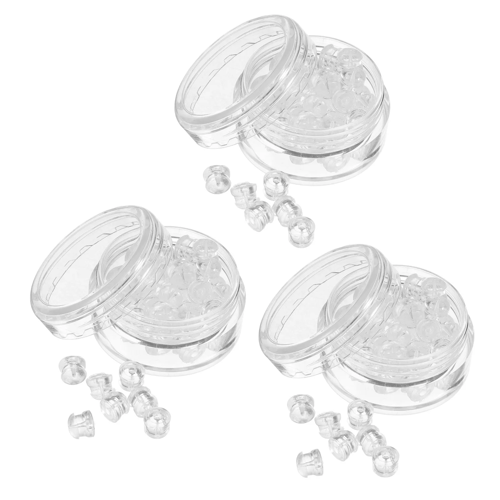 90Pcs Silicone Earring Backs Clear Soft Silica Gel Stoppers Replacement Clutch Secure Hold for Studs Hoops Drops Fish Hook