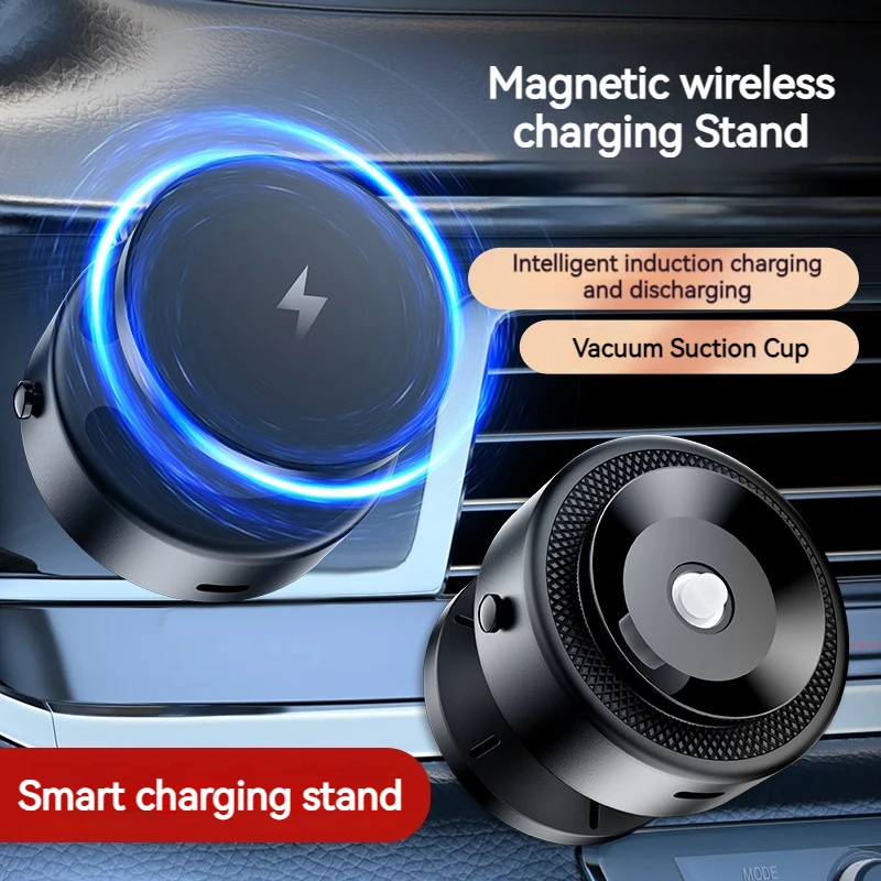 

M12 Electric Suction Cup Magnetic Mount with Wireless Charging: Compatible with Apple Samsung, Adjustable for Multiple Occasions