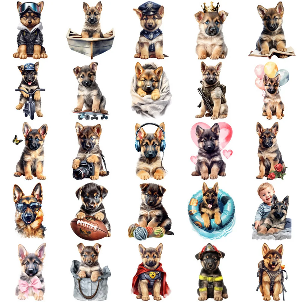 50pcs German Dhepherd Stickers Pack Laptop Phone Case Suitcase Scrapbooking Supplies DIY Dog Sticker Journal Accessories