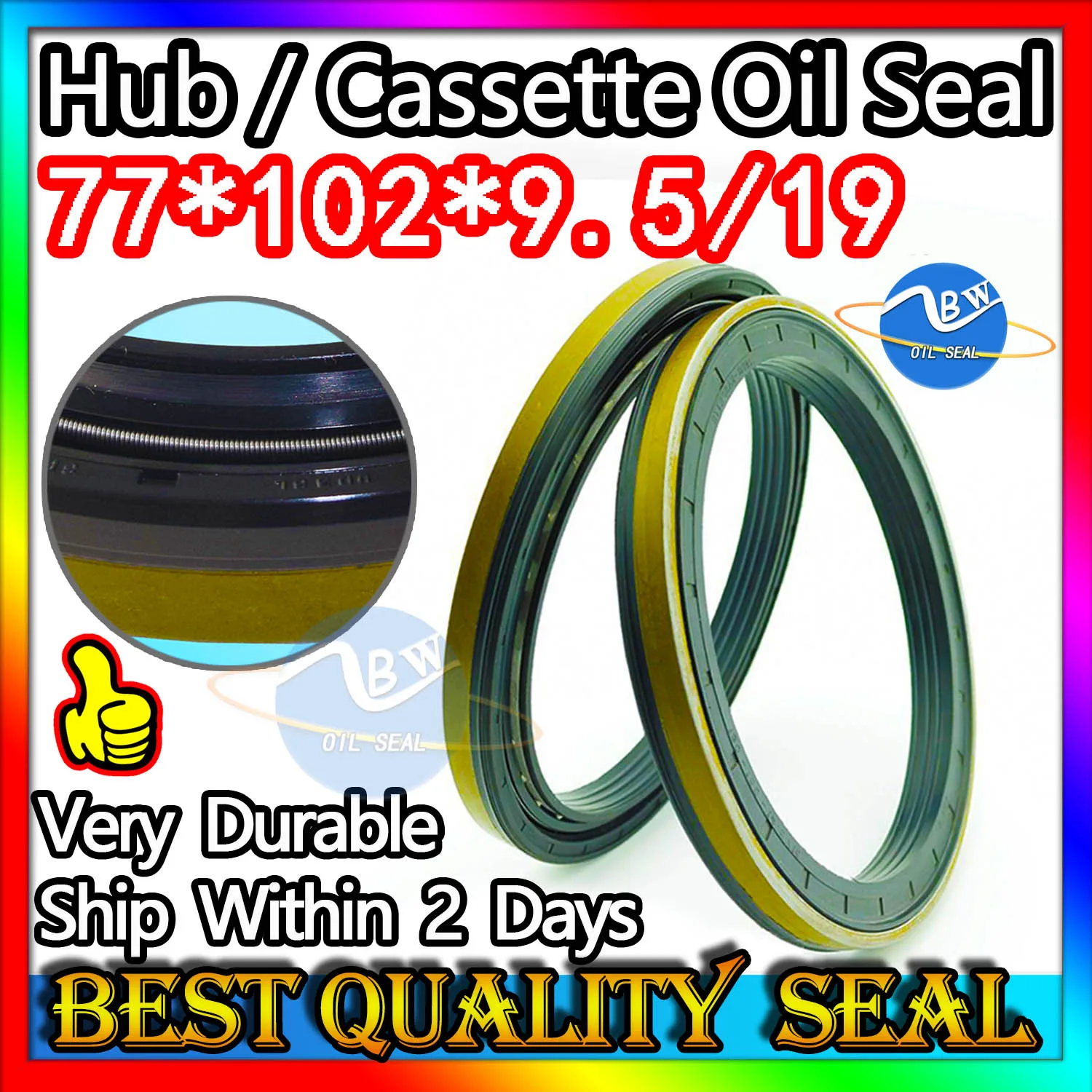 

Cassette Oil Seal 77*102*9.5/19 BAA523A Hub Oil Sealing For Tractor Cat 77X102X9.5/19 BAA523A ISO 9001:2008 Shaft Motor FKM