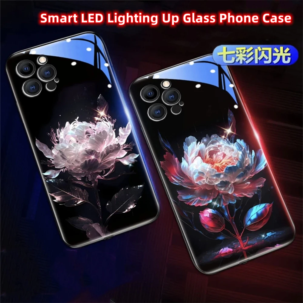 Reine Kristall-Lotus-Design-Handyhülle mit Sound-Musik-Steuerung und LED-Licht für Samsung S26 S25 S24 S23 S22 S21 S20 FE Plus Ultra – Detail 21