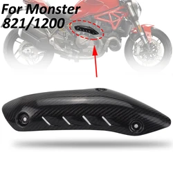 Exhaust Link Pipe Cover Carbon Fiber Anti-Scald Cap Heat Shield Guard Proof Fit For Monster 821 1200S R
