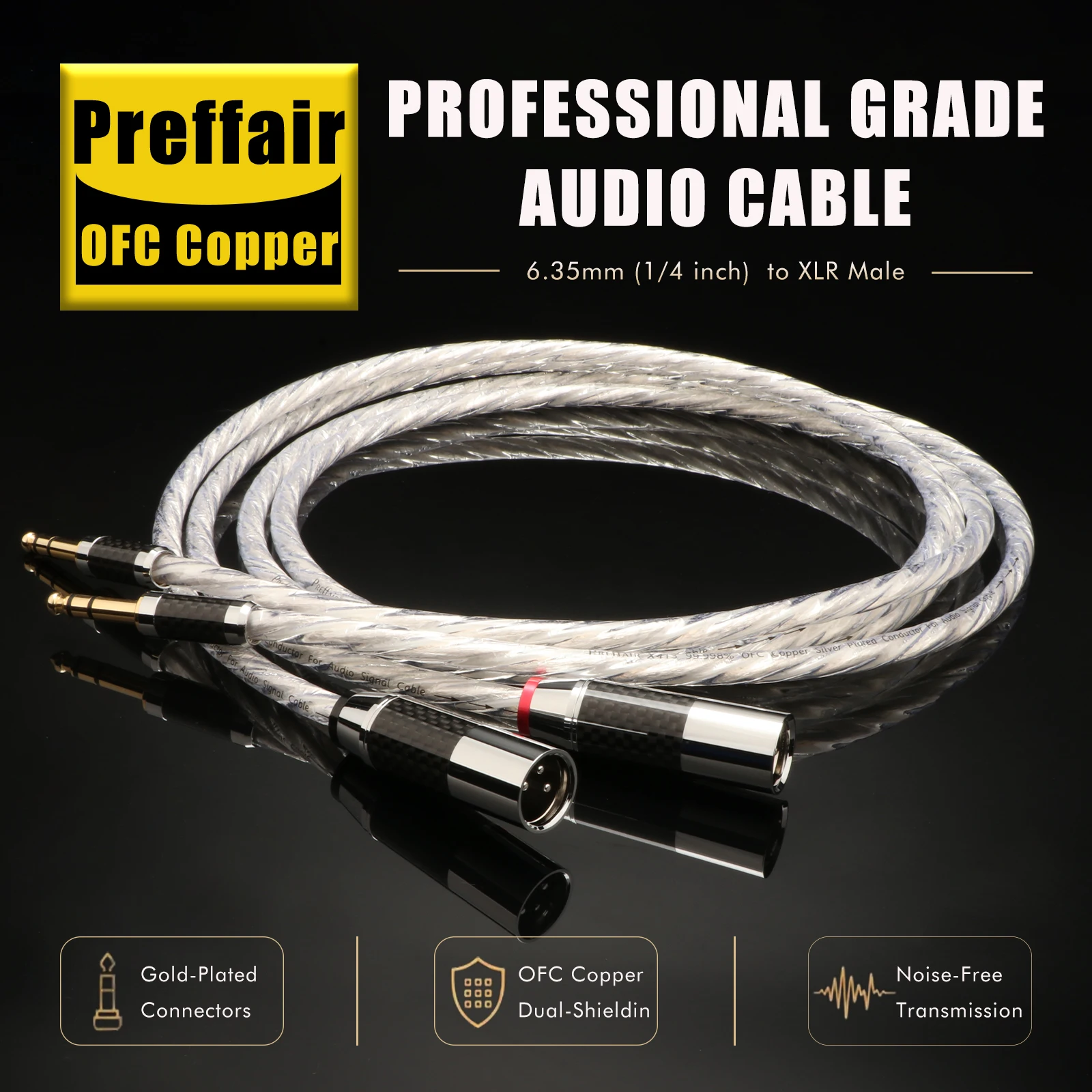 Xlr To 6.35Mm Balanced Audio Cable Patch - Kabel Mikrofon Preffair X413 6.35mm TRS