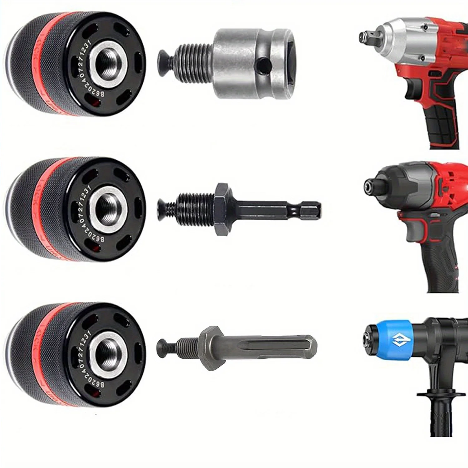 ظرف مثقاب بدون مفتاح لميلووكي، 1/2-20UNF Mount 1.5-13 مم ظرف مثقاب ذاتي الشد لأغراض متعددة #2