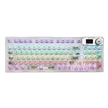 AULA F98pro 無線遊戲鍵盤,RGB 背光全鍵無衝,支援熱插拔透明鍵帽,Cherry 高度,帶 LED 顯示屏 6 最佳銷售 Cherry鍵盤 - №5