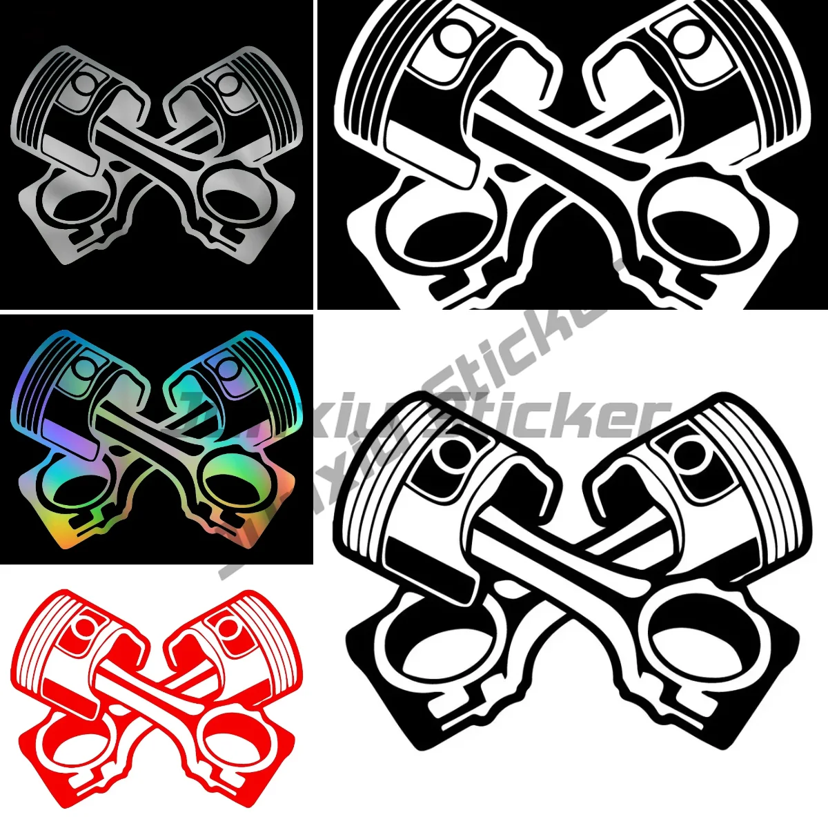 Engine Piston Pattern Car Sticker Motorcycle Accessories Vehicle Supplies Products Stylish Sunscreen and Waterproof Decals